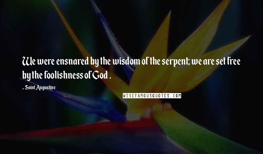 Saint Augustine Quotes: We were ensnared by the wisdom of the serpent; we are set free by the foolishness of God .