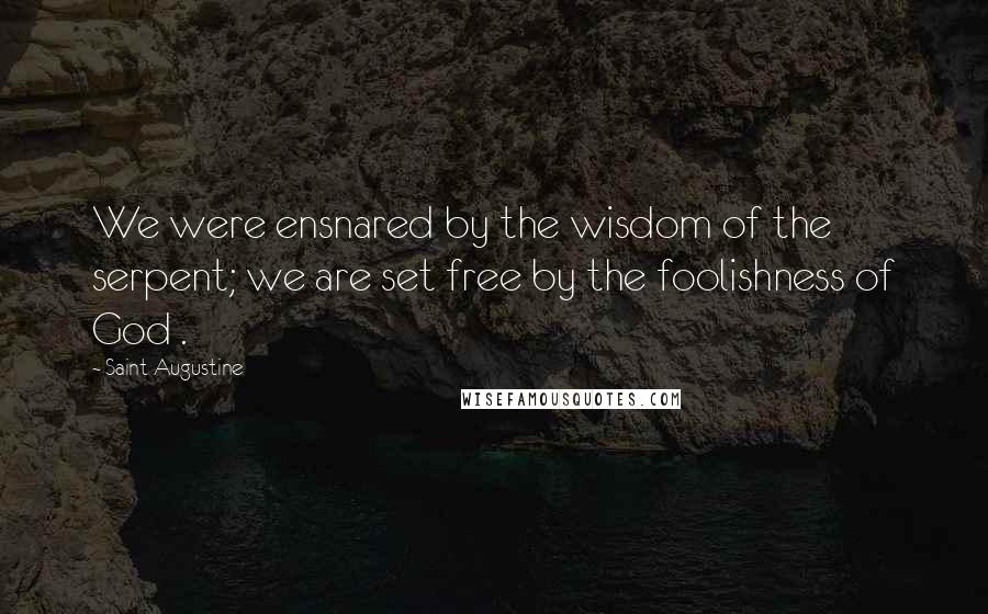 Saint Augustine Quotes: We were ensnared by the wisdom of the serpent; we are set free by the foolishness of God .