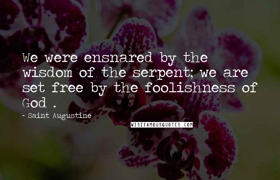 Saint Augustine Quotes: We were ensnared by the wisdom of the serpent; we are set free by the foolishness of God .