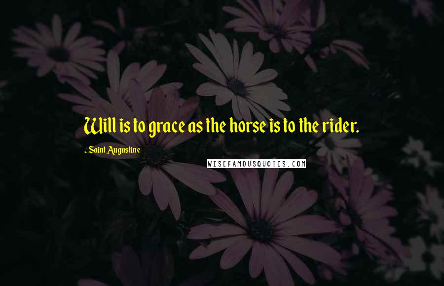 Saint Augustine Quotes: Will is to grace as the horse is to the rider.