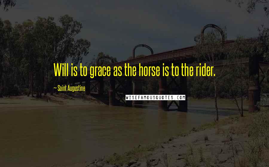 Saint Augustine Quotes: Will is to grace as the horse is to the rider.