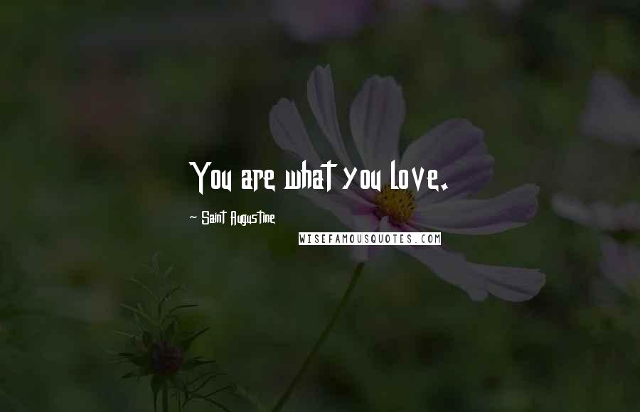 Saint Augustine Quotes: You are what you love.