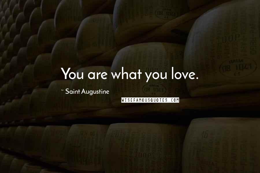 Saint Augustine Quotes: You are what you love.