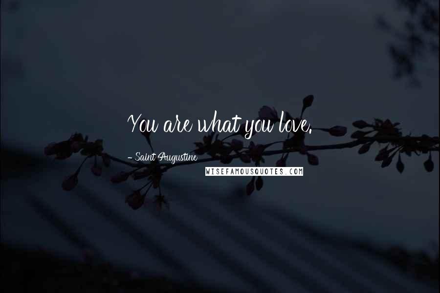 Saint Augustine Quotes: You are what you love.
