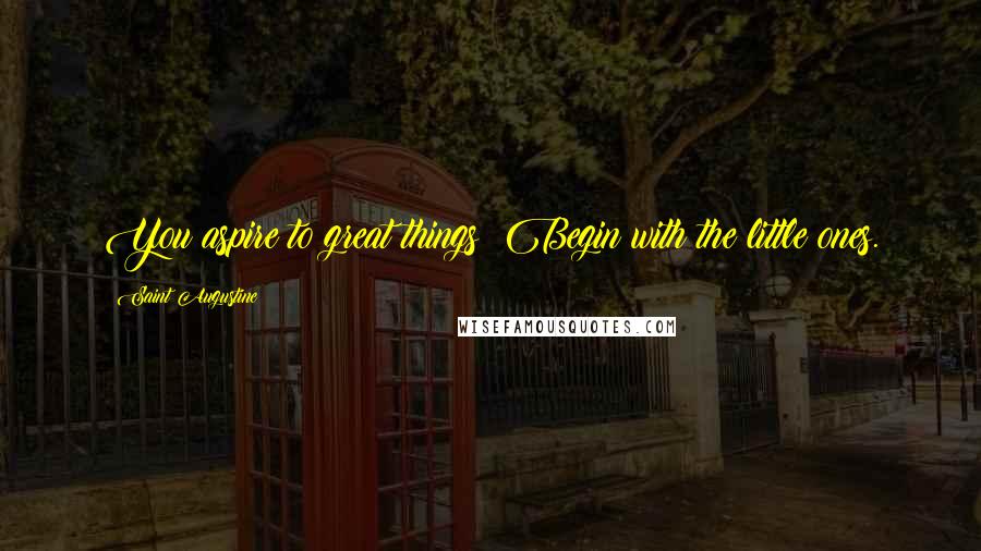 Saint Augustine Quotes: You aspire to great things? Begin with the little ones.