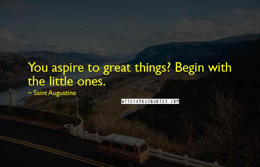 Saint Augustine Quotes: You aspire to great things? Begin with the little ones.