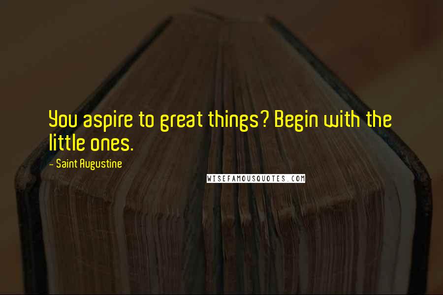 Saint Augustine Quotes: You aspire to great things? Begin with the little ones.