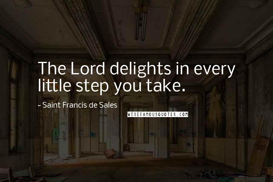 Saint Francis De Sales Quotes: The Lord delights in every little step you take.