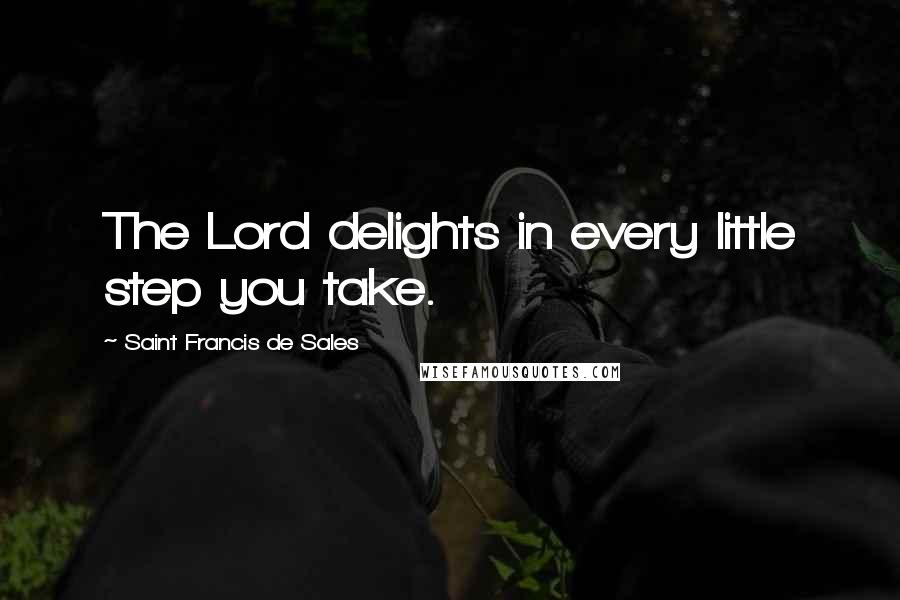 Saint Francis De Sales Quotes: The Lord delights in every little step you take.