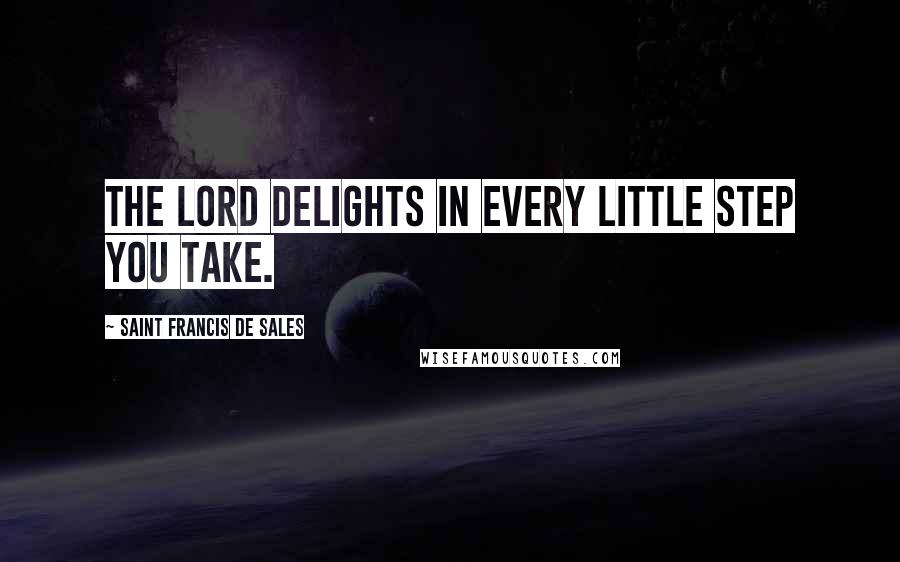 Saint Francis De Sales Quotes: The Lord delights in every little step you take.