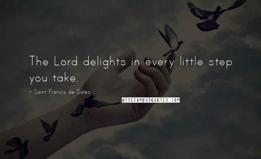 Saint Francis De Sales Quotes: The Lord delights in every little step you take.