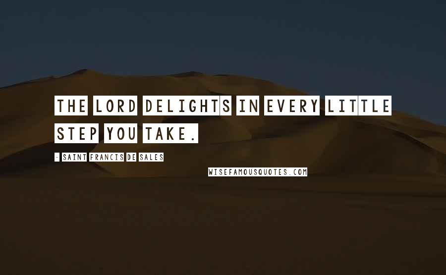 Saint Francis De Sales Quotes: The Lord delights in every little step you take.