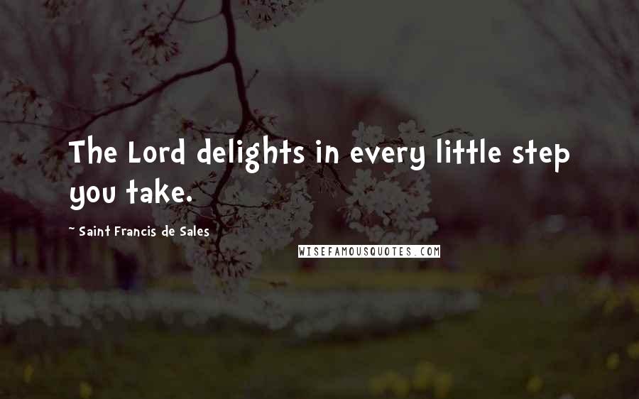 Saint Francis De Sales Quotes: The Lord delights in every little step you take.