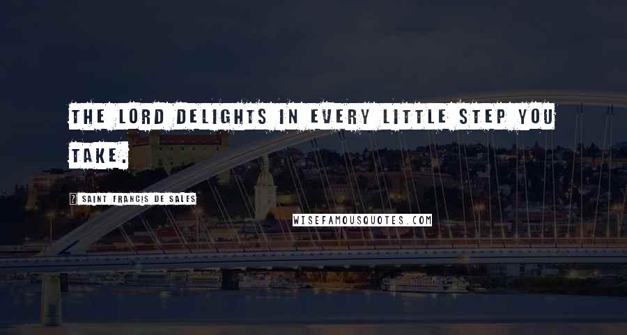 Saint Francis De Sales Quotes: The Lord delights in every little step you take.