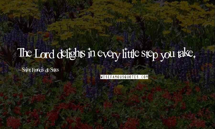 Saint Francis De Sales Quotes: The Lord delights in every little step you take.