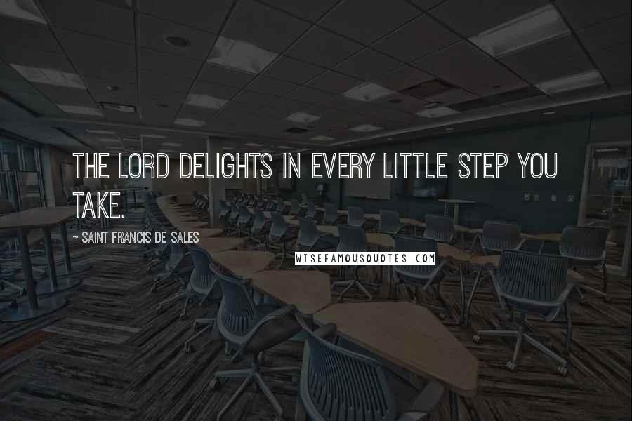 Saint Francis De Sales Quotes: The Lord delights in every little step you take.