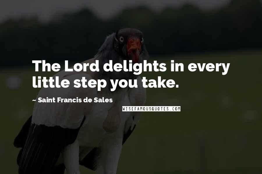 Saint Francis De Sales Quotes: The Lord delights in every little step you take.