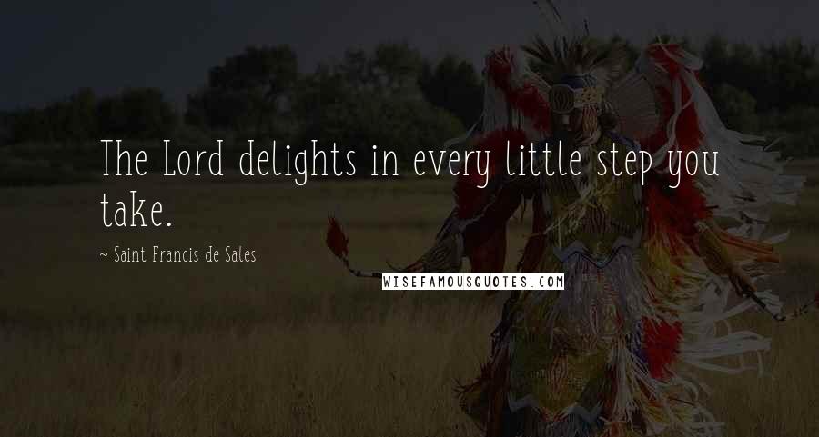 Saint Francis De Sales Quotes: The Lord delights in every little step you take.