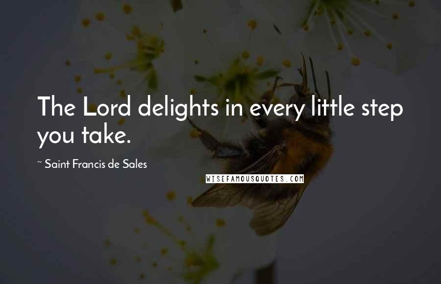 Saint Francis De Sales Quotes: The Lord delights in every little step you take.
