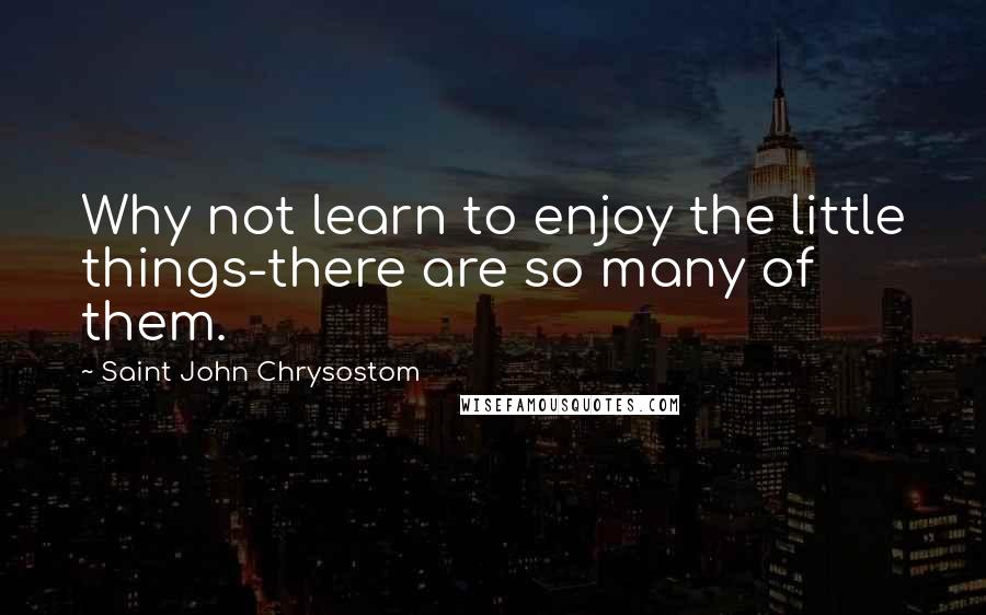 Saint John Chrysostom Quotes: Why not learn to enjoy the little things-there are so many of them.