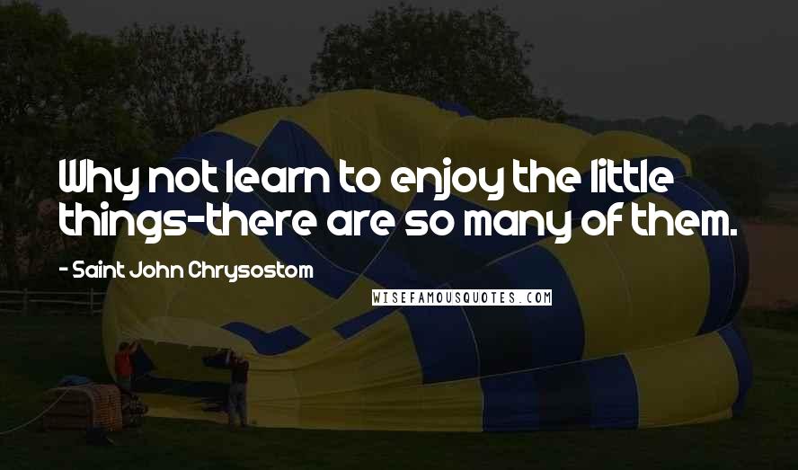 Saint John Chrysostom Quotes: Why not learn to enjoy the little things-there are so many of them.