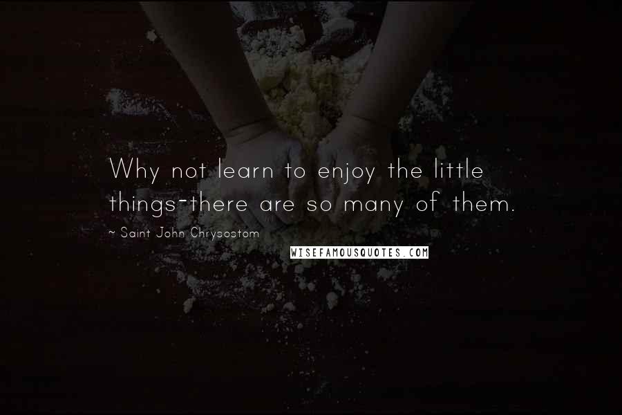 Saint John Chrysostom Quotes: Why not learn to enjoy the little things-there are so many of them.