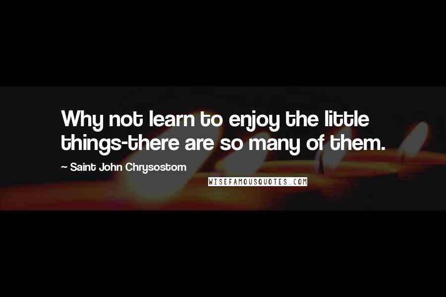 Saint John Chrysostom Quotes: Why not learn to enjoy the little things-there are so many of them.