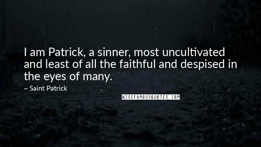 Saint Patrick Quotes: I am Patrick, a sinner, most uncultivated and least of all the faithful and despised in the eyes of many.