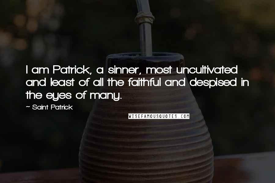 Saint Patrick Quotes: I am Patrick, a sinner, most uncultivated and least of all the faithful and despised in the eyes of many.