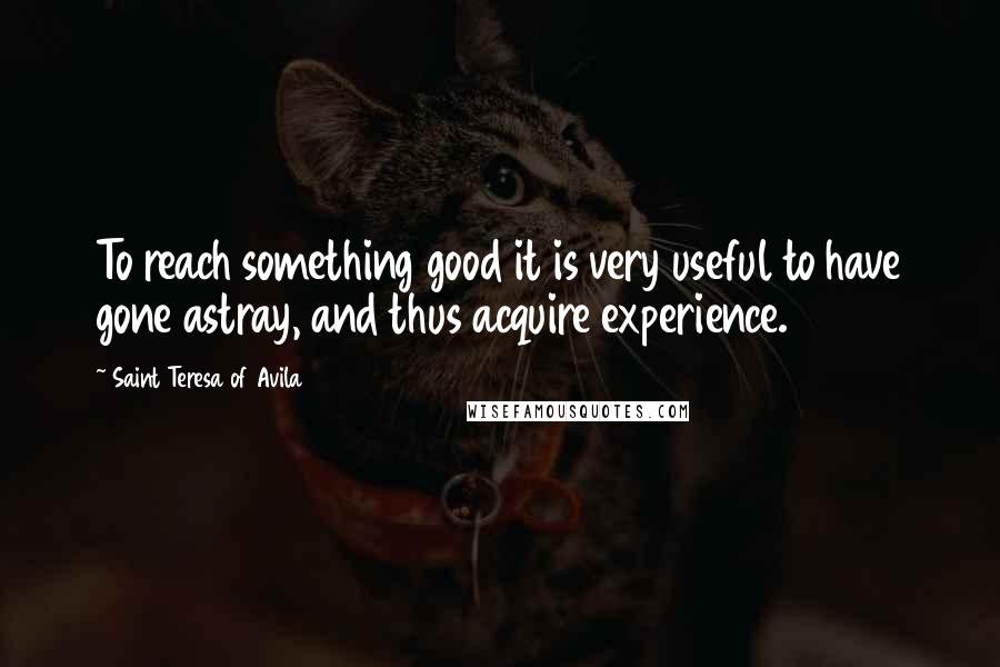 Saint Teresa Of Avila Quotes: To reach something good it is very useful to have gone astray, and thus acquire experience.