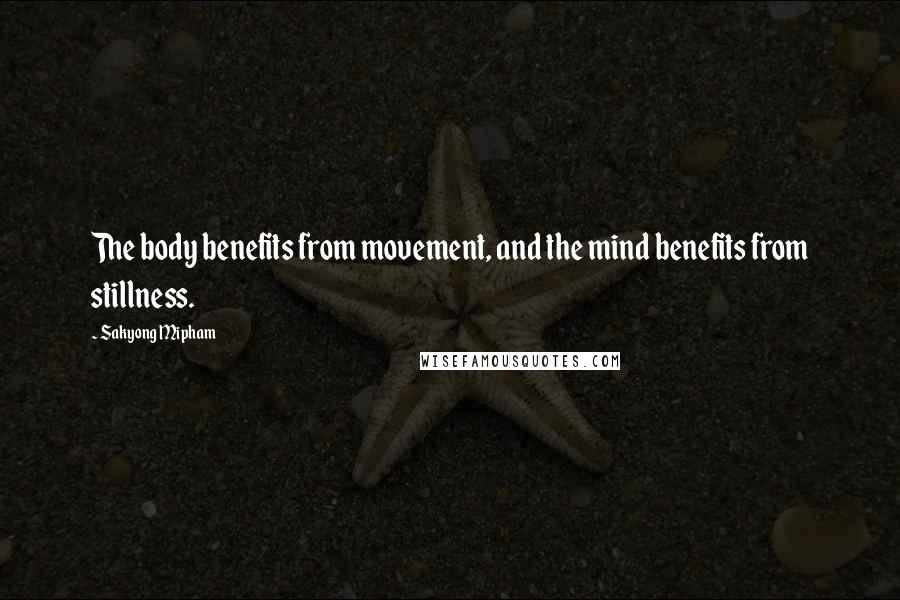 Sakyong Mipham Quotes: The body benefits from movement, and the mind benefits from stillness.