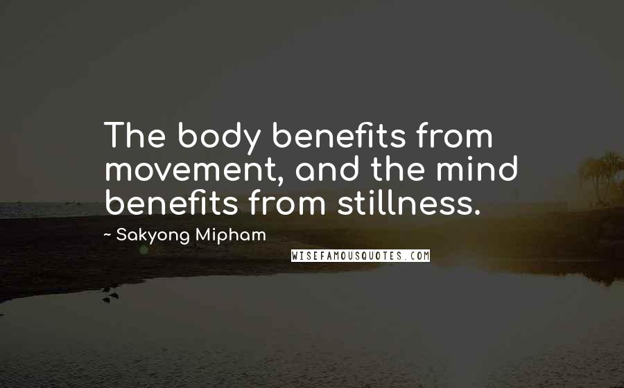 Sakyong Mipham Quotes: The body benefits from movement, and the mind benefits from stillness.