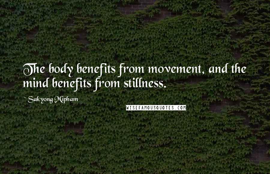 Sakyong Mipham Quotes: The body benefits from movement, and the mind benefits from stillness.