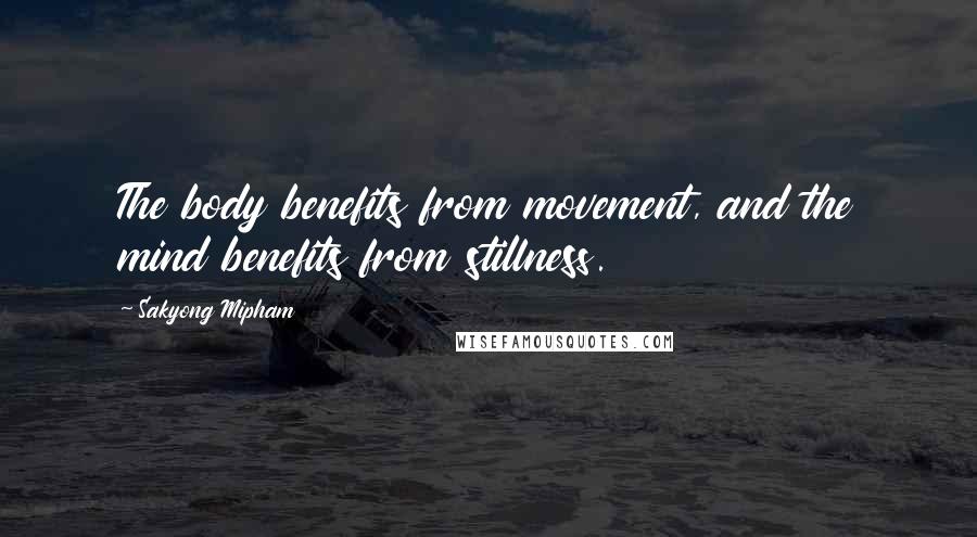 Sakyong Mipham Quotes: The body benefits from movement, and the mind benefits from stillness.