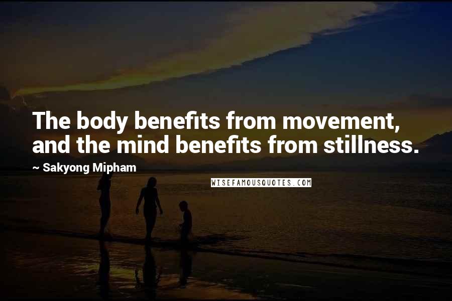 Sakyong Mipham Quotes: The body benefits from movement, and the mind benefits from stillness.