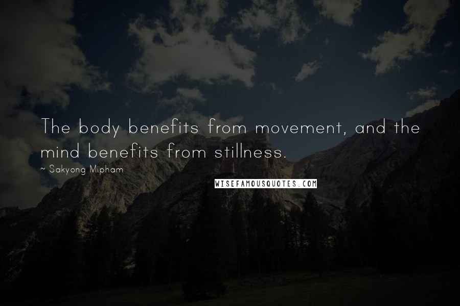 Sakyong Mipham Quotes: The body benefits from movement, and the mind benefits from stillness.