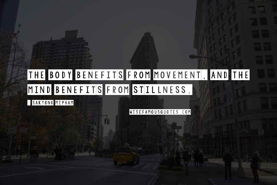 Sakyong Mipham Quotes: The body benefits from movement, and the mind benefits from stillness.