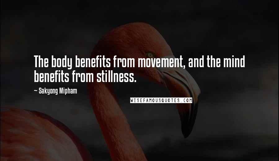 Sakyong Mipham Quotes: The body benefits from movement, and the mind benefits from stillness.