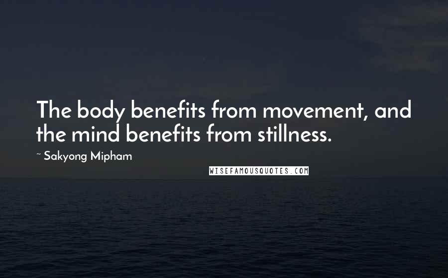 Sakyong Mipham Quotes: The body benefits from movement, and the mind benefits from stillness.