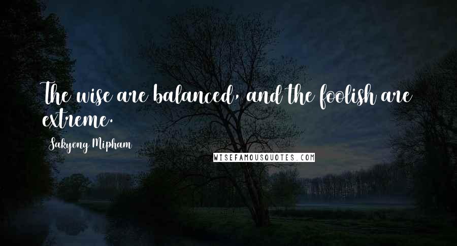 Sakyong Mipham Quotes: The wise are balanced, and the foolish are extreme.