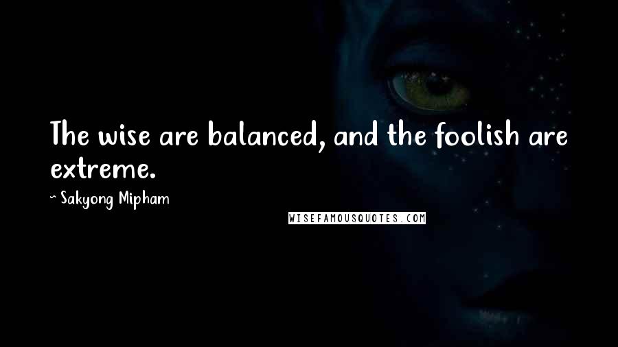 Sakyong Mipham Quotes: The wise are balanced, and the foolish are extreme.