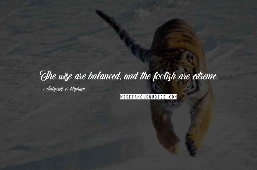 Sakyong Mipham Quotes: The wise are balanced, and the foolish are extreme.