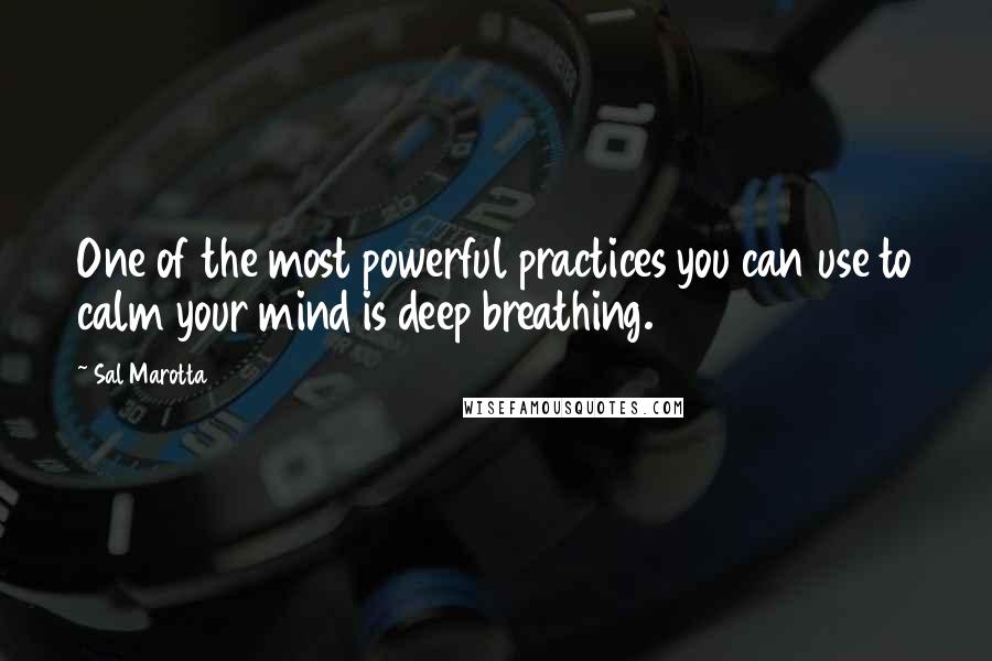 Sal Marotta Quotes: One of the most powerful practices you can use to calm your mind is deep breathing.