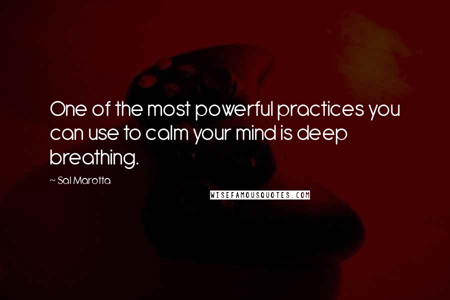 Sal Marotta Quotes: One of the most powerful practices you can use to calm your mind is deep breathing.
