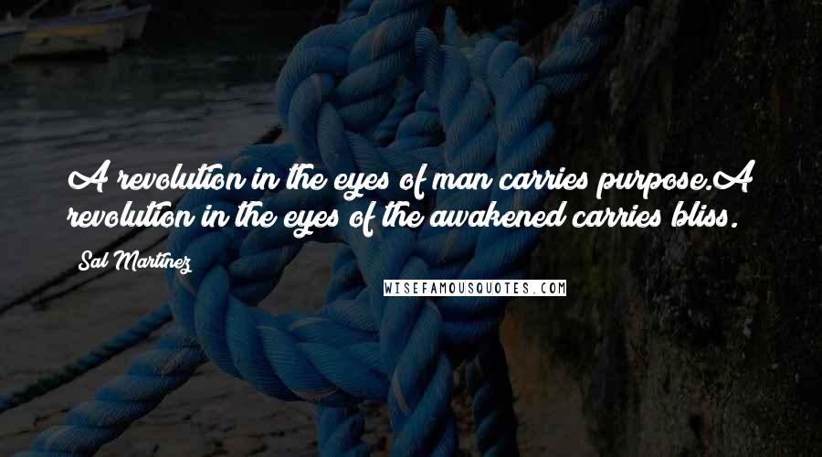 Sal Martinez Quotes: A revolution in the eyes of man carries purpose.A revolution in the eyes of the awakened carries bliss.