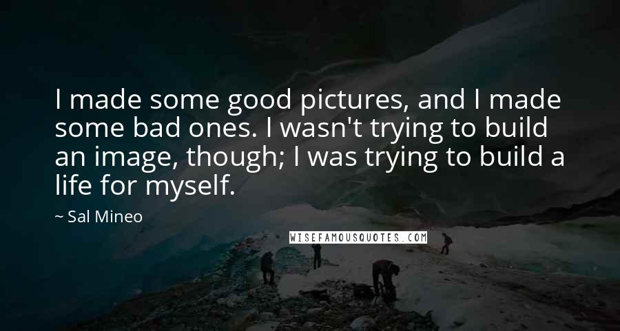 Sal Mineo Quotes: I made some good pictures, and I made some bad ones. I wasn't trying to build an image, though; I was trying to build a life for myself.
