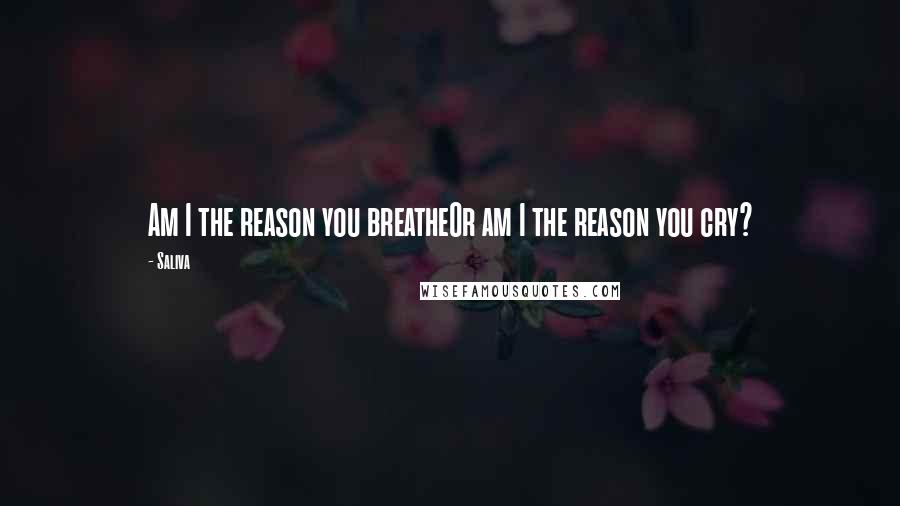 Saliva Quotes: Am I the reason you breatheOr am I the reason you cry?