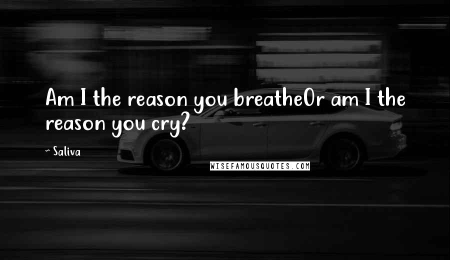 Saliva Quotes: Am I the reason you breatheOr am I the reason you cry?