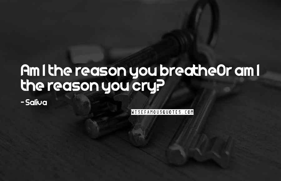 Saliva Quotes: Am I the reason you breatheOr am I the reason you cry?