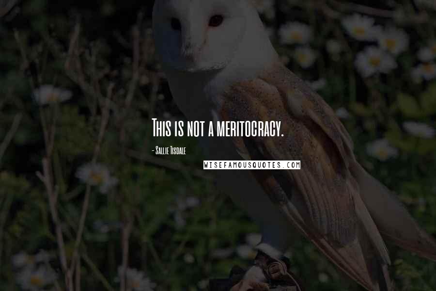 Sallie Tisdale Quotes: This is not a meritocracy.